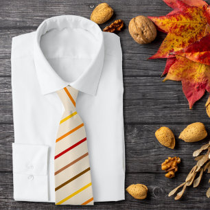 Autumn Fall Colour Stripes Tie