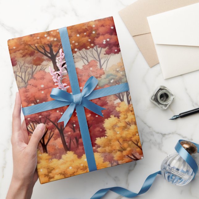 Autumn Fall Colourful Trees Wrapping Paper (Gifting)