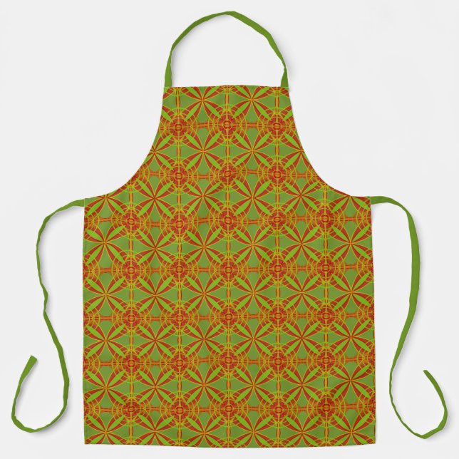 Autumn Fall Colours Abstract Geometric Design Apron (Front)