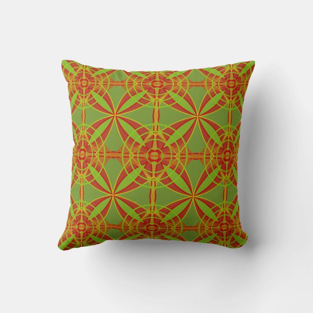 Autumn Fall Colours Abstract Geometric Design Cushion (Back)