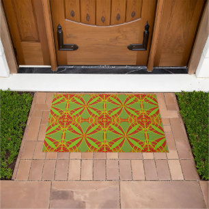 Autumn Fall Colours Abstract Geometric Design Doormat