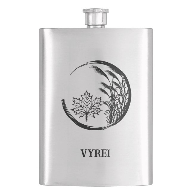 Autumn / Fall Crest Hip Flask (Front)