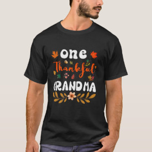 Autumn Fall Family One Thankful Grandma Thanksgivi T-Shirt