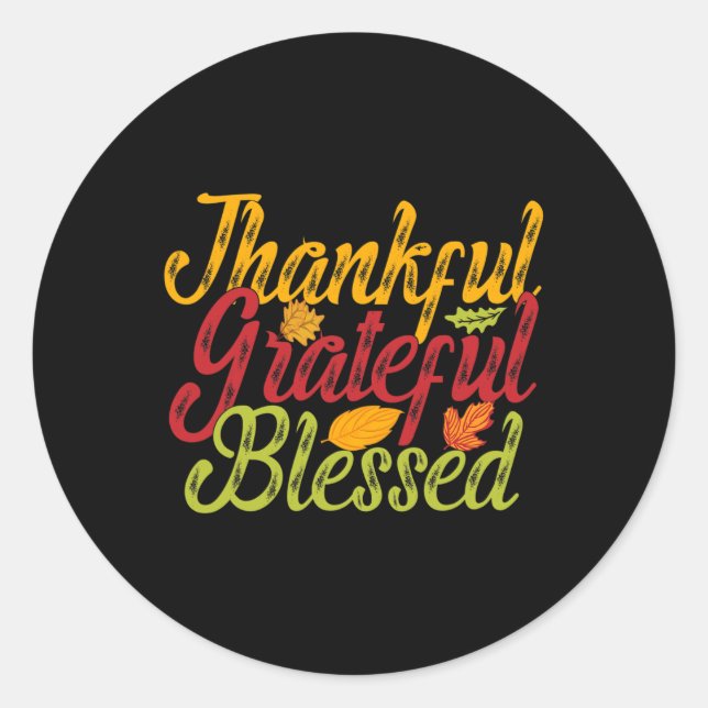 Autumn Fall Family Thanksgiving  Classic Round Sticker (Front)