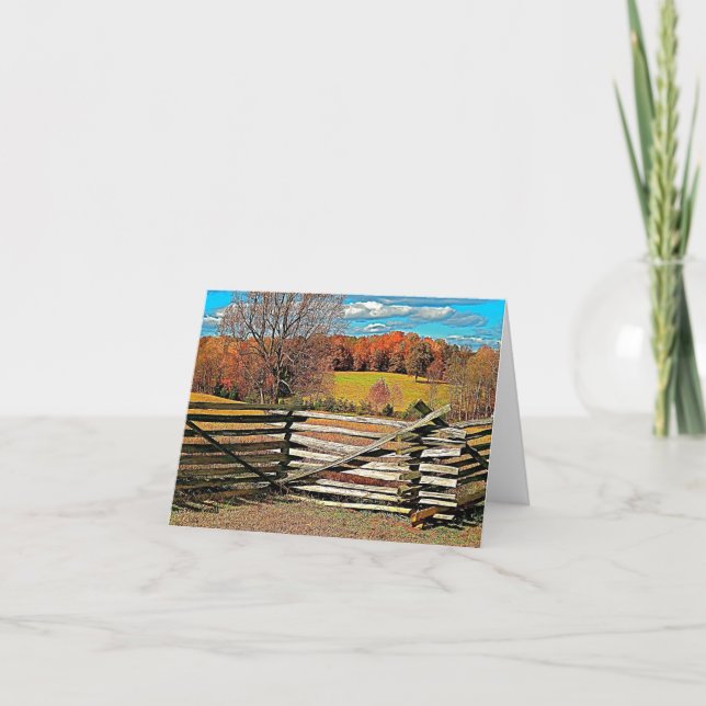 Autumn, Fall Farm Scenery Note Card (Front)