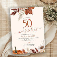 Autumn fall floral 50th birthday party