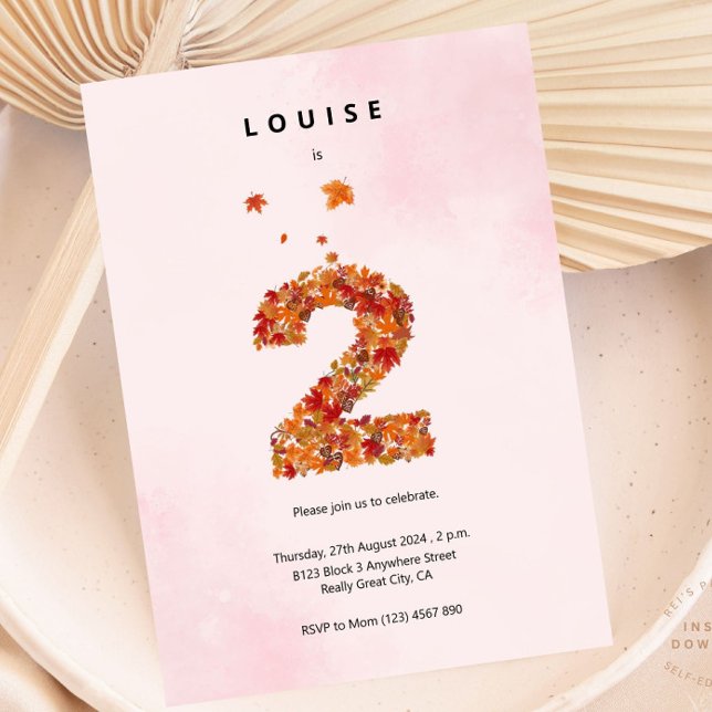 Autumn Fall Floral Garden 2nd Birthday Aesthetic Invitation (Creator Uploaded)