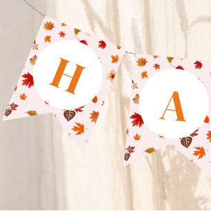 Autumn Fall Floral Happy Birthday Bunting