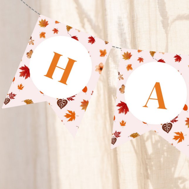 Autumn Fall Floral Happy Birthday Bunting (Creator Uploaded)