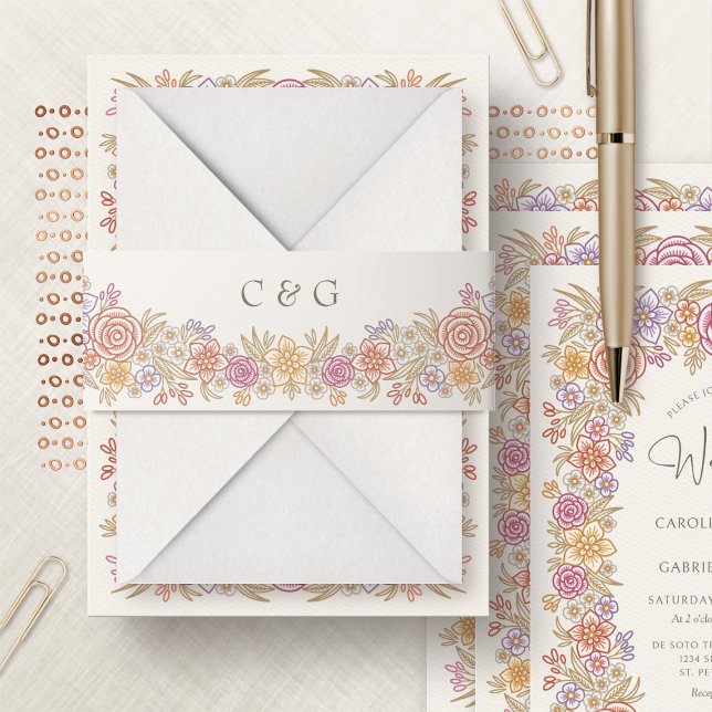 Autumn Fall Floral Invitation Belly Band (Creator Uploaded)