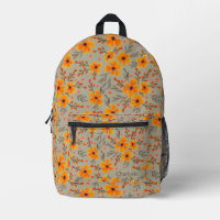 Autumn Fall Floral Pattern Sage Green Name