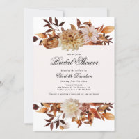 Autumn Fall Floral Rust Feminine Bridal Shower