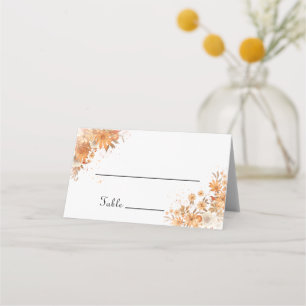 Autumn Fall Floral Rustic Watercolor Wedding Place Card