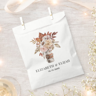 Autumn Fall Floral Terracotta Wedding Favour Bags