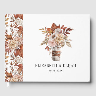 Autumn Fall Floral Terracotta Wedding Guest Book
