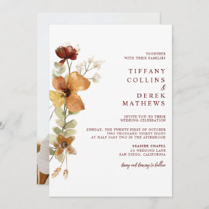 Autumn Fall Floral Wedding Invitation
