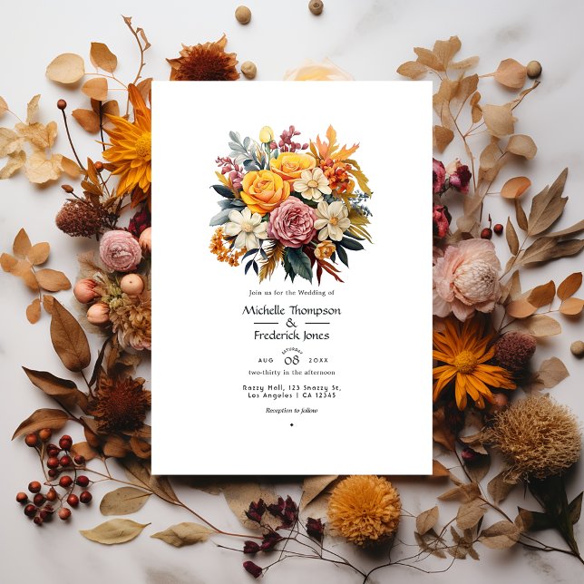 Autumn - Fall Floral Wedding Invitation (Creator Uploaded)