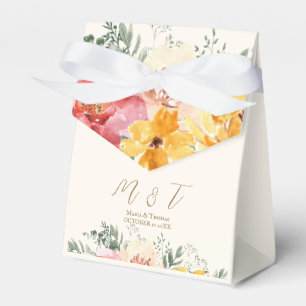 Autumn Fall Floral Wedding Monogram  Favour Box