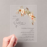 Autumn fall florals wedding acrylic invitations<br><div class="desc">autumn bohemian fall floral wedding invite. You can personalise the invitation with your names and wedding details,  including the date,  time,  and location.</div>