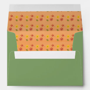 Autumn Fall Flowersl and Leaves Envelope