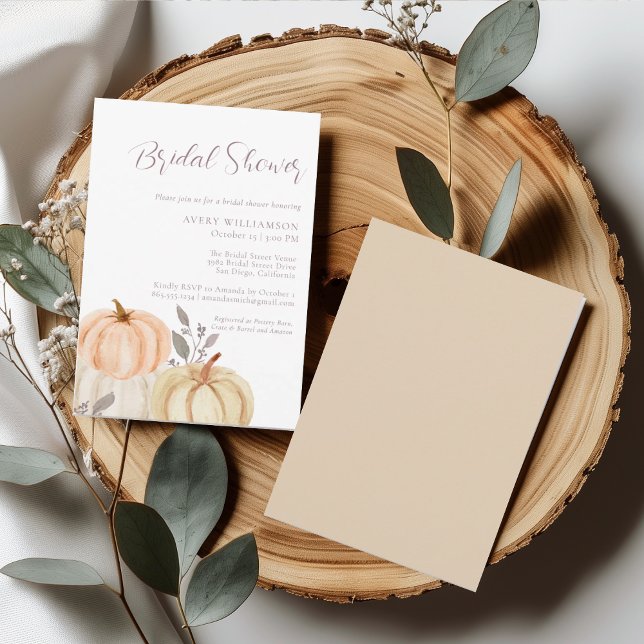 Autumn Fall Foliage Pumpkin Bridal Shower Invitation (Creator Uploaded)