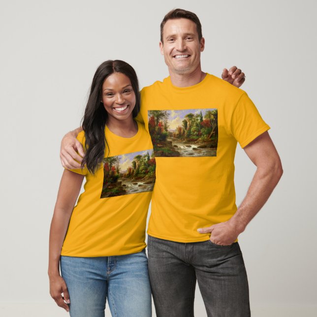 Autumn Fall Forest River Robert Duncanson Destiny T-Shirt (Unisex)