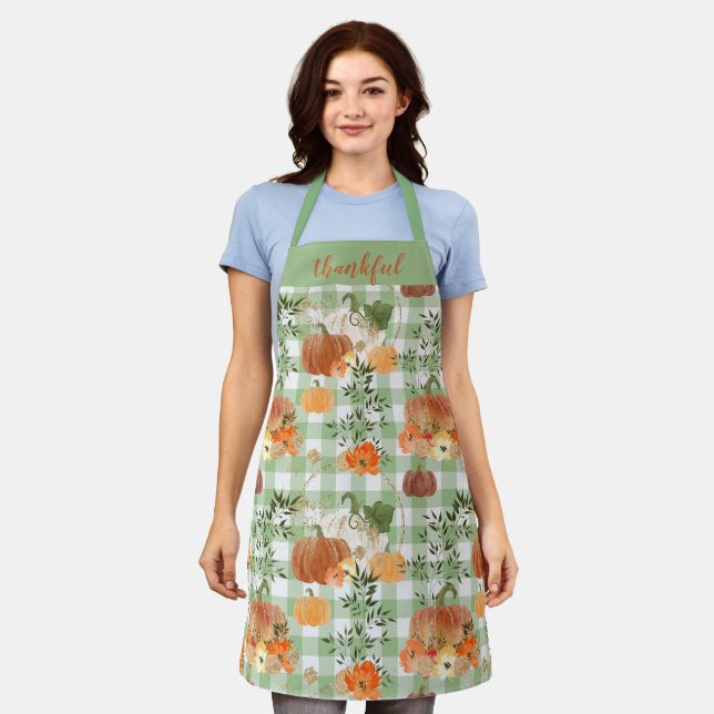 Autumn/ Fall glitter pumpkins All-Over Print Apron (Worn)