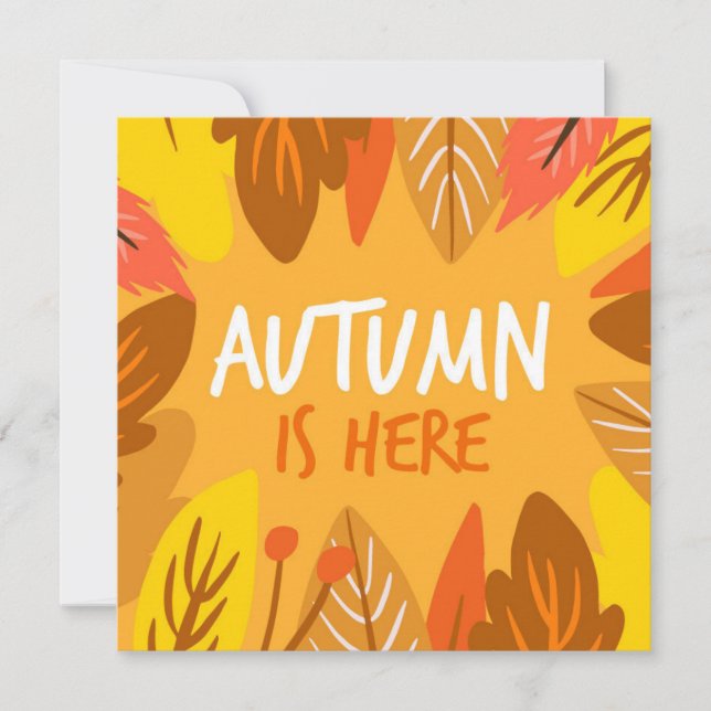 Autumn Fall Greeting Flat Card (Front)