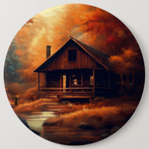 Autumn/Fall/Halloween/rustic painting 6 Cm Round Badge