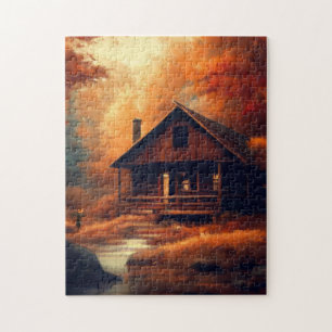 Autumn/Fall/Halloween/rustic painting Jigsaw Puzzle