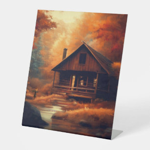 Autumn/Fall/Halloween/rustic painting Pedestal Sign
