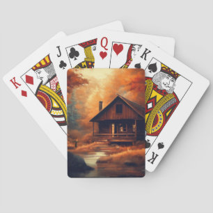 Autumn/Fall/Halloween/rustic painting Playing Cards