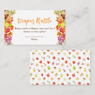 Autumn Fall Harvest Baby Shower Diaper Raffle Enclosure Card