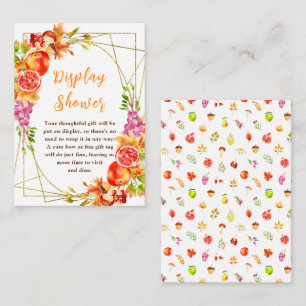 Autumn Fall Harvest Baby Shower Display Shower Enclosure Card