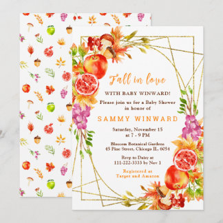 Autumn Fall Harvest Baby Shower Invitation