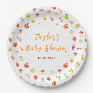 Autumn Fall Harvest Baby Shower Paper Plate