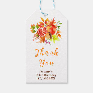 Autumn Fall Harvest Birthday Thank You Gift Tags