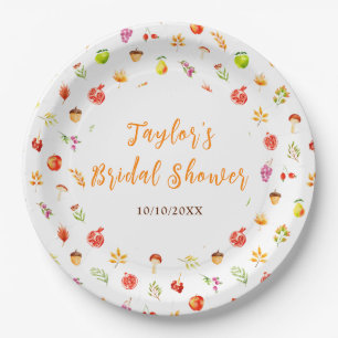 Autumn Fall Harvest Bridal Shower Paper Plate