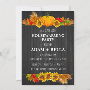 autumn fall housewarming invitations