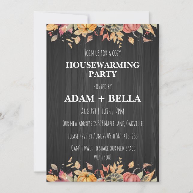 autumn fall housewarming invitations (Front)