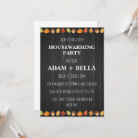 autumn fall housewarming invitations