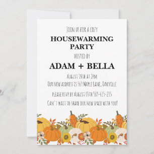 autumn fall housewarming invitations