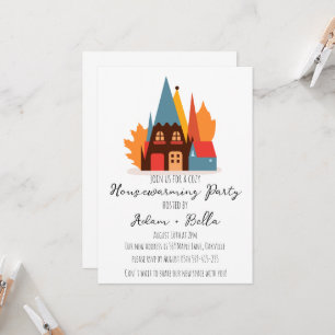 autumn fall housewarming invitations