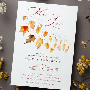 Autumn Fall In Love  Bridal Shower  Invitation