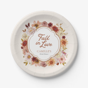 Autumn Fall in Love Bridal Shower Paper Plate