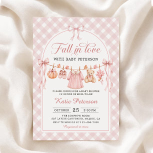 Autumn Fall in Love Pumpkin Baby Shower Invitation