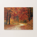 Autumn fall jigsaw puzzle<br><div class="desc">Autumn brown fall trees and leaves picture.</div>