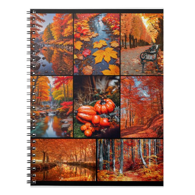 Autumn Fall Landscape Photo Collage Art Notebook (Front)