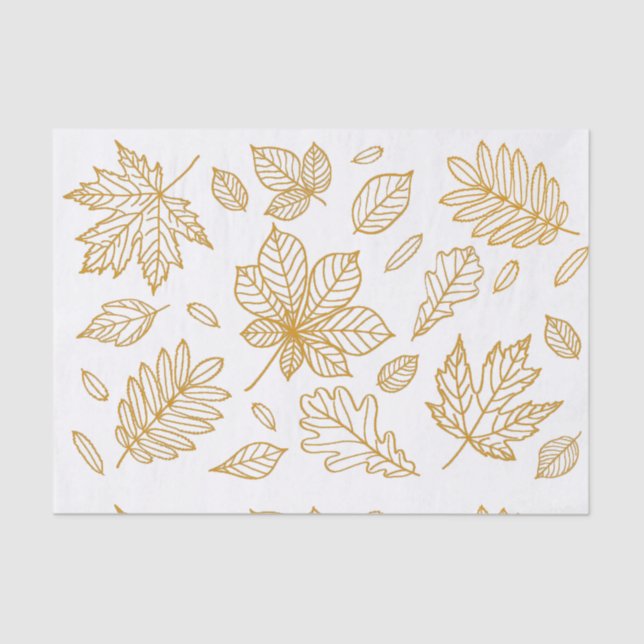 Autumn Fall Leaf Print Tissue Paper (Front)