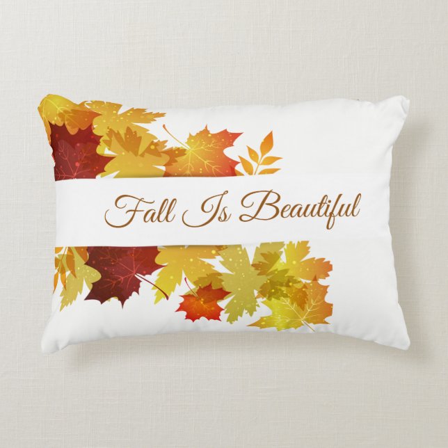 Autumn Fall Leaves Accent Pillow (Front)